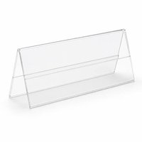 Support de plaque de nom de bureau en acrylique transparent, support de signalisation incliné horizontal en forme de L pour bureau, réception, salle de classe