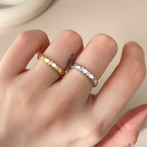 Anillos de Eternidad, Joyería Chapada en Oro de 18K, Engaste Pavé, Piedra Redonda ZC, Estilo Clásico, Unisex, para Boda - Product Image 6