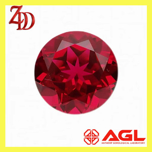 Synthetic Corundum Round Deep Red Gemstone AGL Certified For Jewelry Making - Product Image 5