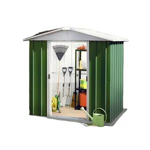 Marco de Metal ecológico para bicicleta, estante de garaje, almacenamiento de jardín con cobertizo de almacenamiento, 12x8 pies