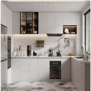 Cuisine moderne 2023, armoires de cuisine en acier inoxydable, prêtes à assembler - Product Image 4