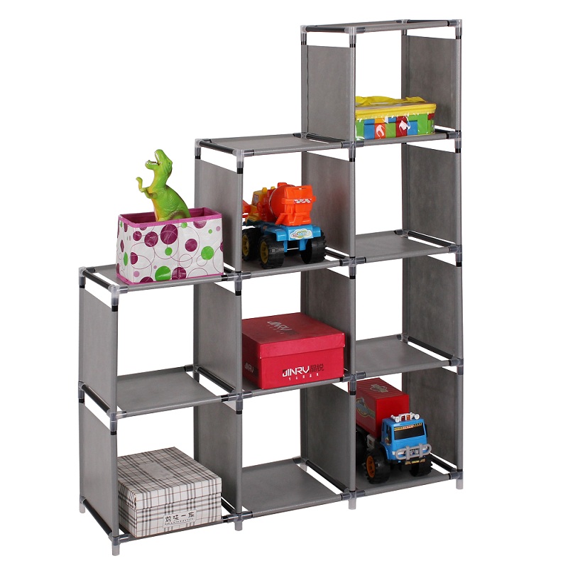 Лидер продаж Amazon, книжный шкаф из ткани, сборный держатель для хранения «сделай сам», 9 кубиков, портативный Стеллаж для хранения ткани