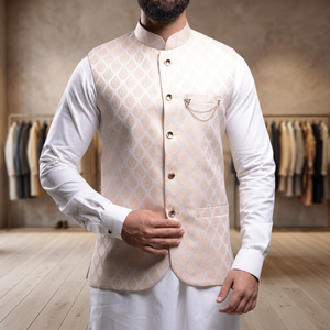 Gilet pour homme de style pakistanais à col montant, pour occasions formelles et mariages - Product Image 3