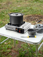 Réchaud à gaz portable de luxe pour le camping, construction en acier, pour les grillades en plein air, compatible propane et butane, utilisation en voyage, cuisson