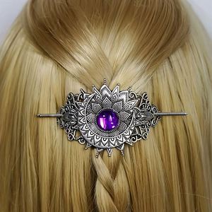 Pince à cheveux vintage en alliage style Viking, triple lune, nœud celtique, lune creuse, bijoux pour femme - Product Image 3