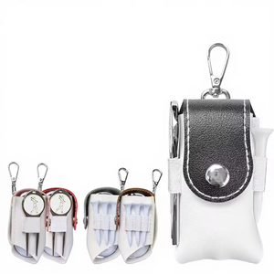 कमल का डिजाइन चमड़े पोर्टेबल मिनी गोल्फ बॉल बैग अनुकूलन खेल गौण - Product Image 1