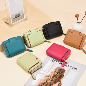 Porte-monnaie mini en cuir PU avec fermeture éclair, porte-cartes et miroir cosmétique pour femme – Prix usine - Product Image 1