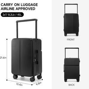 GEMULIN Valise <span class=keywords><strong>PC</strong></span> à roulettes large avec chargement USB Valise rigide ouverte à l'avant avec roue tournante - Product Image 6