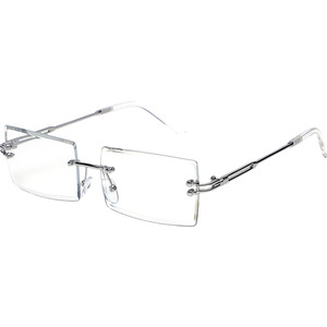 Rimless <b>Rectangle</b> <b>Sunglasses</b> Gradient Blue <b>Black</b> Lenses 100 UV Protection Unisex Adult Opp Bag - Product Image 4