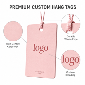 Étiquette volante personnalisée rose en papier pour vêtements, élégante pour boutique, mode, lingerie, cadeau, marque de luxe - Product Image 3
