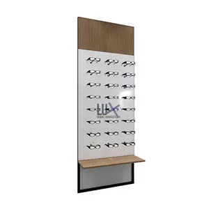 LUX Optical Shop-vitrina de exhibición con ganchos para pared, vitrina de exhibición con diseño de madera y Metal, gafas modernas