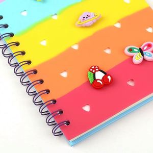 High Quality Creative Trendy A5 Notebook DIY Silicone <b>Journal</b> Cute Simple Heart Buckle Colorful Diary for Students - Product Image 4