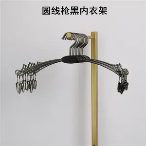 Cintre en tissu <span class=keywords><strong>de</strong></span> salle <span class=keywords><strong>de</strong></span> bain portable personnalisé <span class=keywords><strong>cintres</strong></span> pour sous-vêtements en métal pinces à soutien-gorge chaussettes porte-culottes séchage à domicile cintre avec clips - Product Image 3