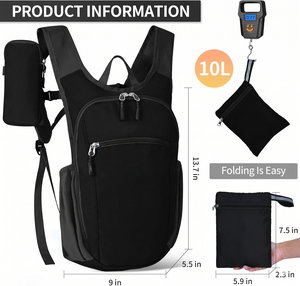 Custom Hiking <b>Backpack</b> 10L 15L Small Daypack Lightweight Pack Travel <b>Foldable</b> Water Resistant For Women Men - Product Image 2