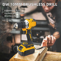 Perceuse-visseuse sans fil multifonction DW 10 mm jaune au lithium rechargeable, sans balais, sans clé, pour usage domestique, avec batterie 2,0 Ah