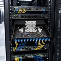 Panel de Conexión de Fibra Óptica de 24 Puertos 1U LC/SC/FC/ST, Adaptador, Bandeja de Empalme, ODF, Montaje en Rack, FTTH, LAN, WAN, Centro de Datos