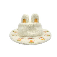 Sombrero de cubo de felpa lindo directo de fábrica Sombrero de felpa con Orejas de conejo de moda para niños con OEM/ODM Personalización Muestra gratis