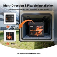Batterie LiFePO4 LiTime 12V 100Ah Groupe 22NF Mini Bluetooth à décharge profonde pour camping-car, camion, marine - Vente en gros