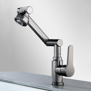 <span class=keywords><strong>Robinet</strong></span> de lavabo en acier inoxydable avec cartouche céramique, design moderne pour eau chaude/froide, style chat porte-bonheur pour lavabo de salle de bain et <span class=keywords><strong>cuisine</strong></span> - Product Image 1