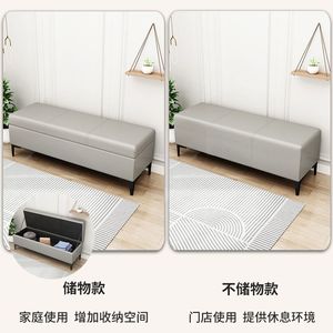 Home <b>Shoe</b> Changing <b>Bench</b> <b>Storage</b> Entryway <b>Bench</b> Waterproof Fabric Gray Cat Paw Leather Long <b>Bench</b> For Living Room Or Bedroom - Product Image 4
