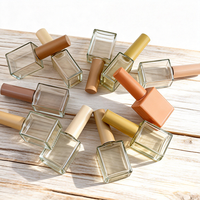 Bouteilles de vernis à ongles en gel vides, carrées, mates, 10ml, 12ml, 15ml, avec logo personnalisé par estampage à chaud, vente en gros, conteneurs en verre pour liquide à ongles