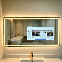 Espejo con Pantalla Táctil para Hotel y Hogar, con TV Android 11, Espejo Inteligente LED para Baño y Gimnasio, Espejo de Baño con TV a Prueba de Agua IP65