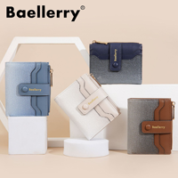 Baellerry dompet pendek wanita, kcoin koin ritsleting Multi Slot warna gradien