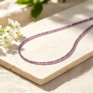 Collar de gargantilla con cuentas facetadas de piedra de nacimiento personalizadas al por mayor, cuentas de piedra natural de 2-3 mm, pedidos pequeños de collares geométricos clásicos para mujer - Product Image 2