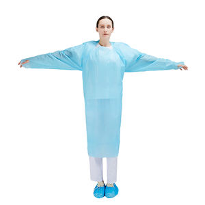 Robe d'isolement médicale <span class=keywords><strong>CPE</strong></span>, jetable, imperméable, style tablier, robe en PE bon marché, EPI hospitalier, vêtements de protection, fournisseur d'usine - Product Image 4