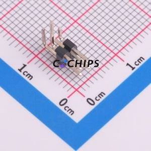 1271WR-2x2P Pin Header Bent Lead Through Hole,P=1.27mm Connector 2x2P 1.27mm Pin Header Right Angle Insert - Product Image 1