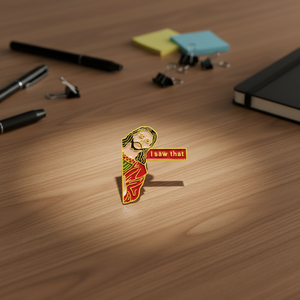 Badge en métal personnalisé, design de <span class=keywords><strong>personnage</strong></span> de dessin animé, je l'ai vu, lettre anglaise personnalisée, badge en métal créatif - Product Image 3