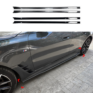 Bmw 4 Series G26 M Sport Side Skirts Piano Black Carbon Fiber Texture Abs Material For 2020+ Cars - Product Image 1