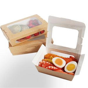 Box Fast Food Take Away Lunch Box Disposable Container Kraft Lunch Box For Fast Food Packaging Take Away Container Paper Box