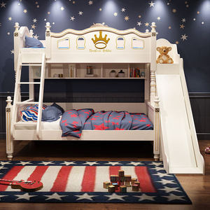 Cama Infantil de Dos Niveles con Tobogán de Madera, <span class=keywords><strong>Camas</strong></span> Infantiles de Princesa <span class=keywords><strong>para</strong></span> <span class=keywords><strong>Niñas</strong></span>, Literas <span class=keywords><strong>para</strong></span> <span class=keywords><strong>Adolescentes</strong></span> - Product Image 2