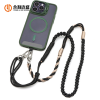 Verstelbare crossbody nylon gevlochten telefoonriem met geknoopte paracord lanyard