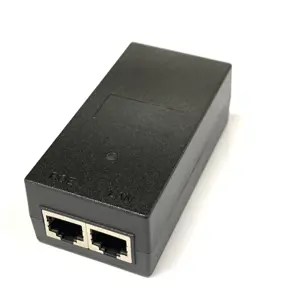 PoE pasif injektor 24VDC 0, 5A 12W suplai daya tipe atas meja CE FC RJ45 adapter PoE untuk 1000Mbps gigabit PoE ethernet AP