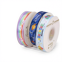 Ruban en satin de polyester pour cadeau d'anniversaire pour enfants, motif de dessin animé mignon, pour emballage de gâteau, boîte cadeau, décoration DIY, fabriqué au Fujian, Chine