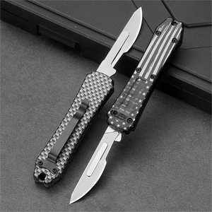 سكين جراحي مزدوج العمل صغير EDC سكين CNC أسود Bistoury D/A جيب مشرط D2 سكين - Product Image 4