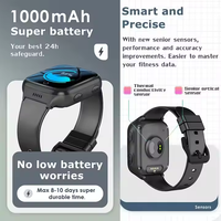 IP68 étanche Smart 4G GPS montre personnes âgées Heath montres Bracelet poignet moniteur vocal à distance avec alarme de chute SOS bouton caméra