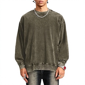 Sudadera de Hombre Oversize de Forro Polar Grueso, Estilo Vintage Casual, con Logotipo Personalizado, de Alta Calidad, Moderna, Holgada, Retro, con Lavado Ácido, 100% Algodón - Product Image 4