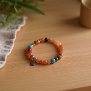 Bracelet perlé en acier inoxydable Angelina Tree Of Life, 8 mm, unisexe, style bohème, bijoux cadeau - Product Image 2