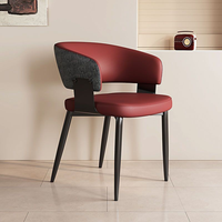 Chaises de salle à manger nordiques contemporaines de luxe en métal et similicuir Meubles de maison modernes pour hôtels et villas Meubles pour écoles et salles à manger