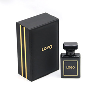 Nouvelle boîte à parfum rectangulaire en bois MDF gravée au laser, personnalisable, avec bord doré, boîte cadeau moderne