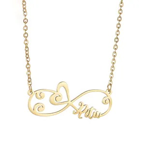 DY Stainless Steel Infinite Love Name Necklace Gold Silver Rose Gold Custom Necklace for Women