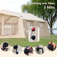 Carpa Inflable para Camping y Senderismo de 13.68 m², Doble Puerta, Pequeño Claraboya con Ventana de TPU, 4 Estaciones, Impermeable, Resistente al Viento, Montaje Rápido