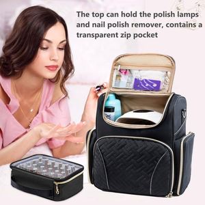 Échantillon Gratuit : Organisateur de Vernis à Ongles Grande Capacité (48 Bouteilles) avec Lampe UV, Mallette de Rangement pour Technicien(ne) Ongulaire avec 2 Boîtes Amovibles pour Outils - Product Image 2