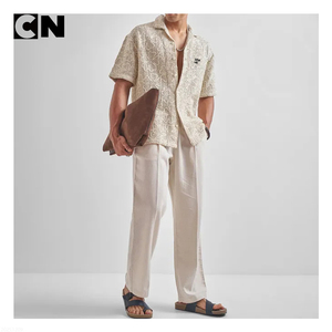 Fabricante de Suéteres con Certificación BSCI, Suéter de Punto Personalizado para Hombre, de Algodón, Manga Corta, Cardigan, Bordado, Informal, Estilo Crochet - Product Image 4