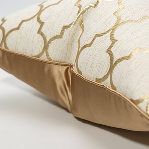 Azulejo marroquí Jacquard Golden Pillow Covers Decoración para el hogar Cojines de lujo Gold Quatrefoil Pattern Fundas de cojines - Product Image 6