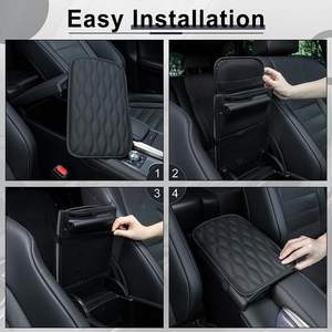 Accoudoir central de voiture étanche Coussin en <span class=keywords><strong>diamant</strong></span> en PU Accessoire de console avant à usage général - Product Image 6