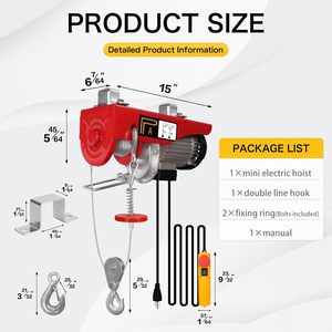 110V argano elettrico 440 Lbs sollevamento del Garage con 13ft a distanza filo di acciaio zinco-placcato per la vendita al dettaglio e industrie minerarie - Product Image 3